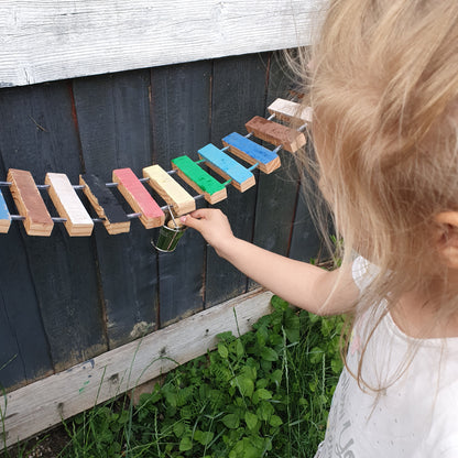 NuttyRoad - Handmade Wooden Squirrel Bridge Feeder with Mini Buckets